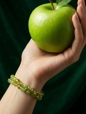 Nature's Noble Stones Natural Green Jade & Peridot In Handwoven Artisan Bracelet